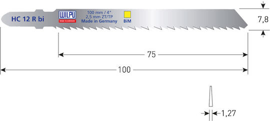 Wilpu Hc12rbi Jig Saw Blades Suitable for Wood Plastic Reverse Teeth 75mm 5 Pieces