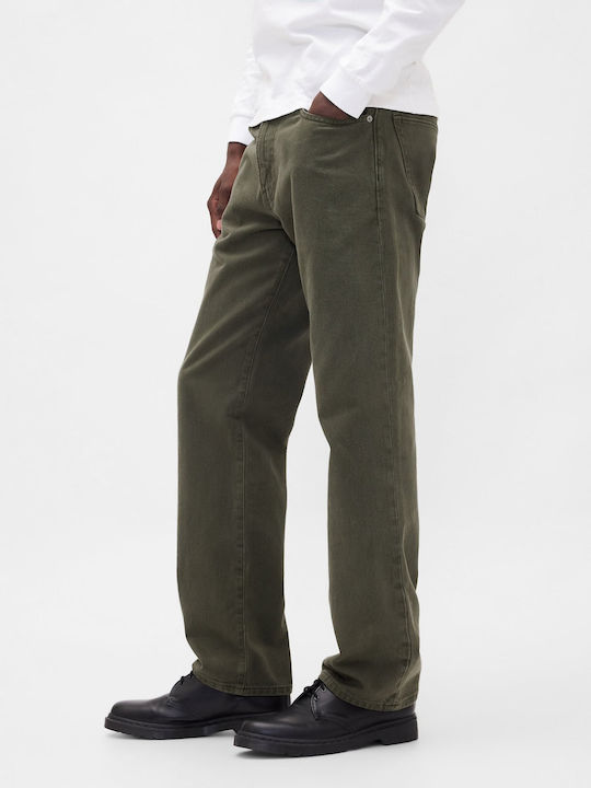 Herren Jeanshose mit Relaxed Gerade Passform Olive