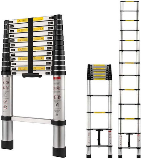 Veritas Telescopic Ladder Aluminum of Steps with Maximum Height 4.4m