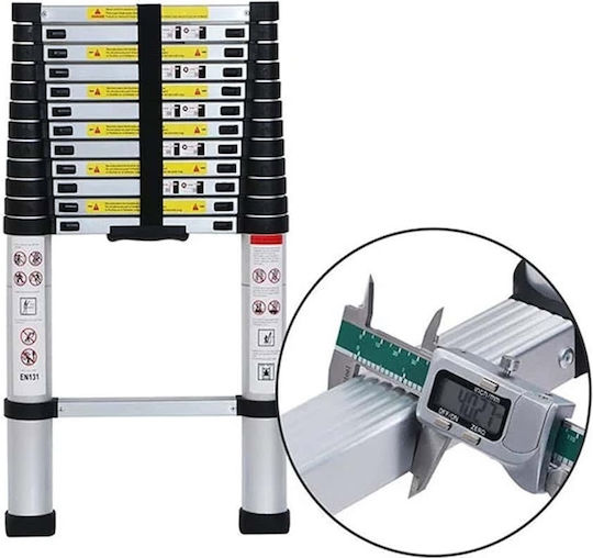 Veritas Telescopic Ladder Aluminum of Steps with Maximum Height 4.4m
