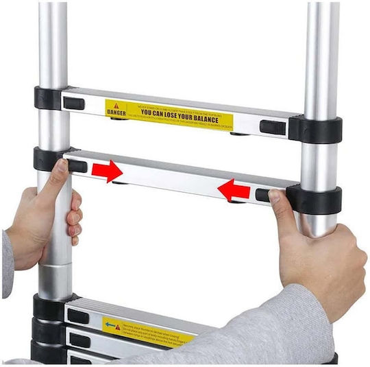 Veritas Telescopic Ladder Aluminum of Steps with Maximum Height 3.8m