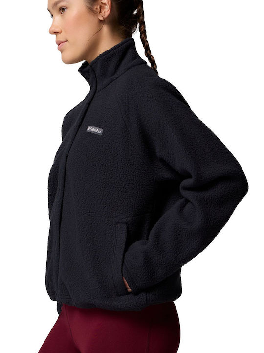 Full Fleece Damen Jacke in Schwarz Farbe