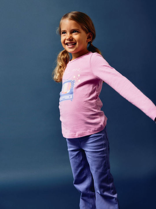 Kids' Shirt Long Sleeve Fuchsia Pink Watch Me