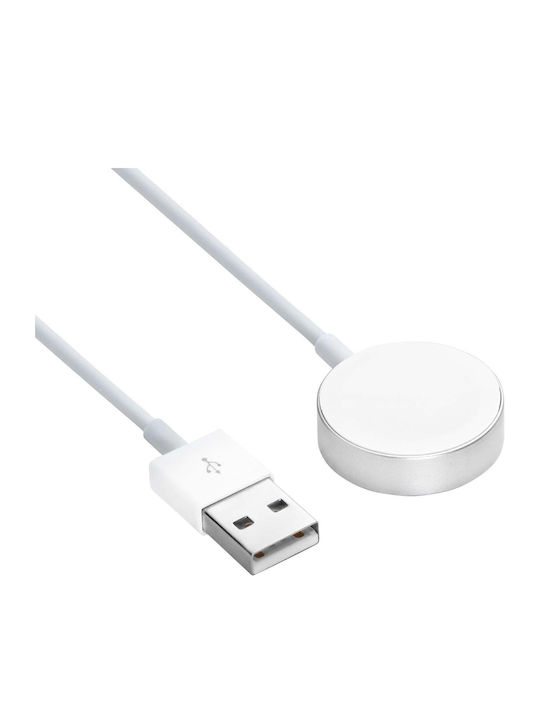 Akyga Charging Cable Φορτιστής για Apple Watch Ultra 2, Series 9/8/7/6/5/4/3/2/1 Λευκός