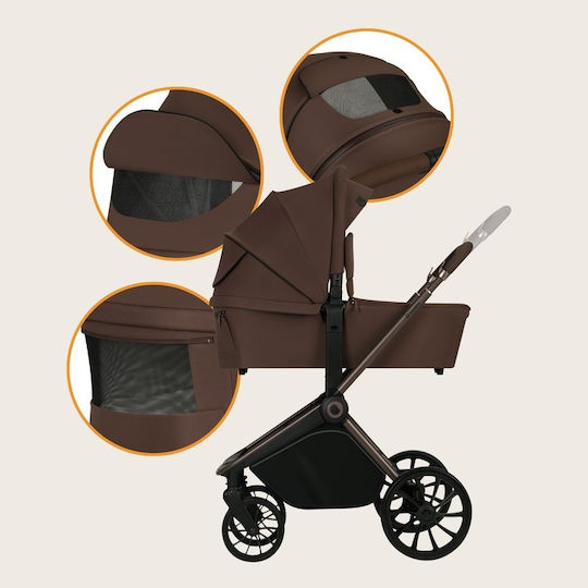 Lionelo Mika Plus Kinderwagen Geeignet für Neugeborene Mocha Mousse