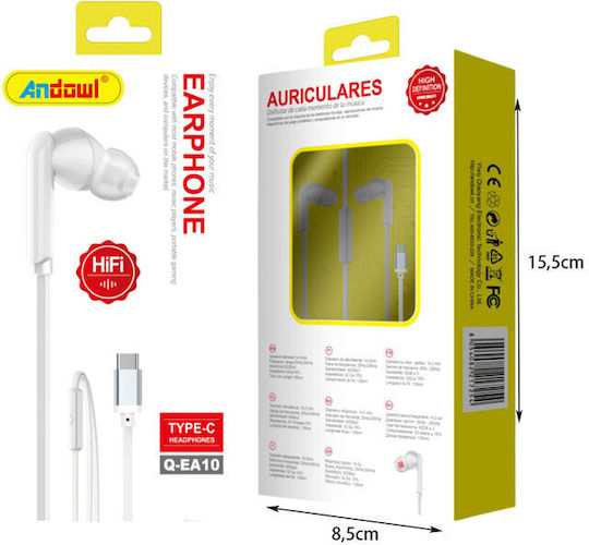 Andowl Qea10 In-ear Handsfree Headphones with Connector 3.5mm