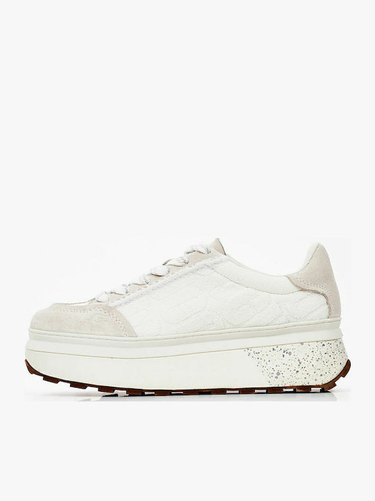Damen Flatforms Sneakers Weiß