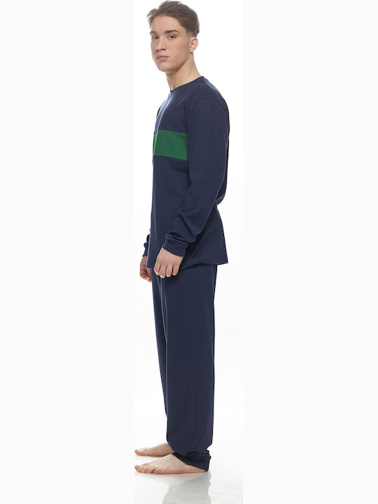 Galaxy Men's Winter Pajamas Set Blue