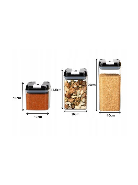 Verk Group Set 4 Bucăți Vaze Utilizare Generală cu Capac Ermetic Plastic Maro 1200ml 4 Bucăți