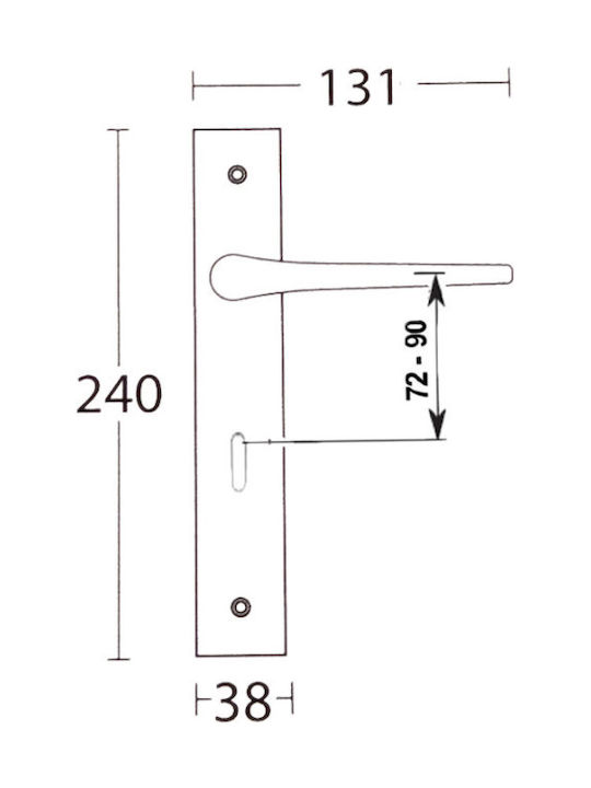 Convex Πόμολο Πόρτας Πλάκα 1495 Ζεύγος Κ72mm Ματ Χρώμιο