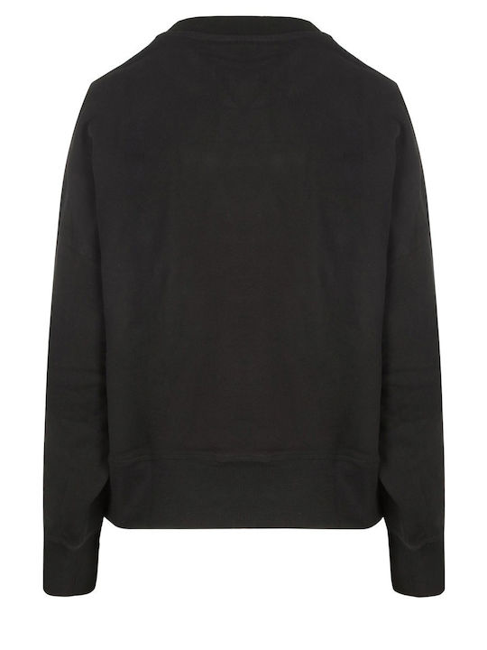 Logo Women's Blouse Cotton Long Sleeve Black