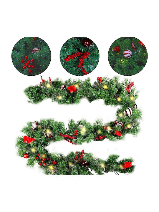 Weihnachtliche Girlande Beleuchtet Plastik Grün 180cm 1Stück