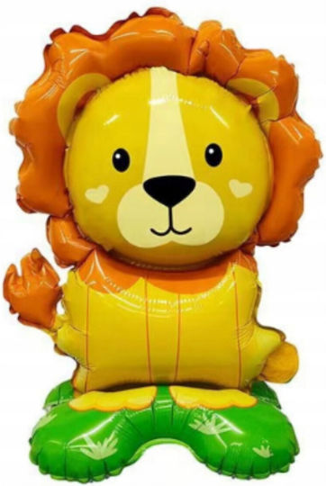 Baloane Metalizate Folie Flippy Mini Figuri Animale Model Leu Tematică Aniversări 39x58 Cm Ambalaj Individual Pai Inclus Umflare Aer Heliu Multicolor