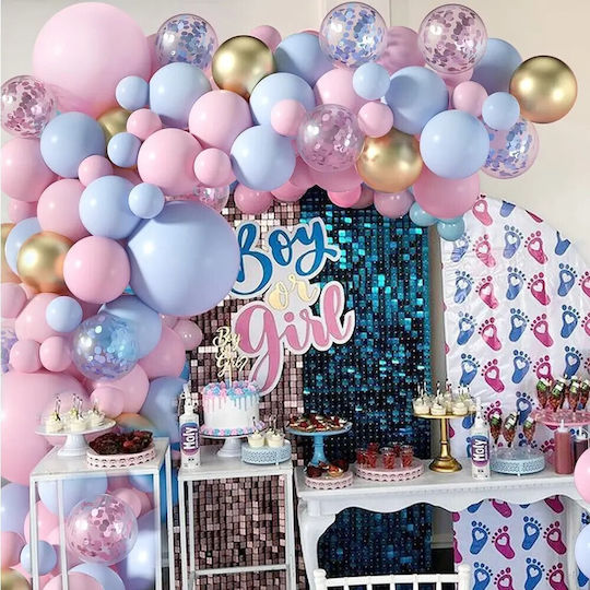 Decorative Balloons Gender Party Flippy Arch Set 130 Balloons Pink Blue Balloon Arch Gold Confetti Balloons Multicolor