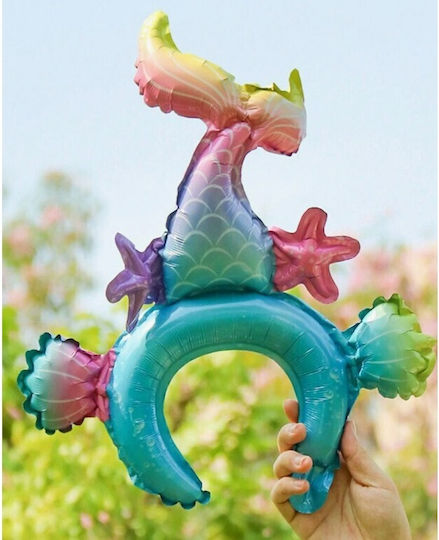 Baloane Folie Metalizată Flippy Coroană Tip Design Sirenă Ambalaj Individual Pai Inclus Umflare Aer Heliu 43 X 50 Cm Multicolor