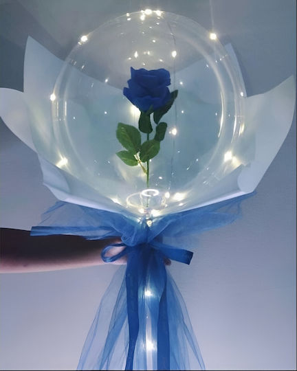 Led Balloon Rose Set Lights Flippy Bouquet Style 35 Cm Diameter Blue