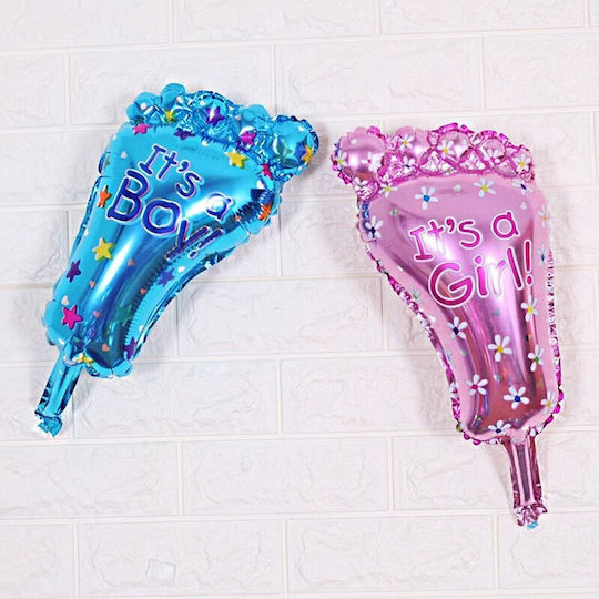 Set 3 Baloane Metalice Folie Figuri Picior Flippy 46x79 Cm Inimă 45 Cm Stea 45 Cm Design E Fetiță Tematică Dezvăluire Gen Ambalaj Individual Paie Inclus Umflare Aer Heliu Roz