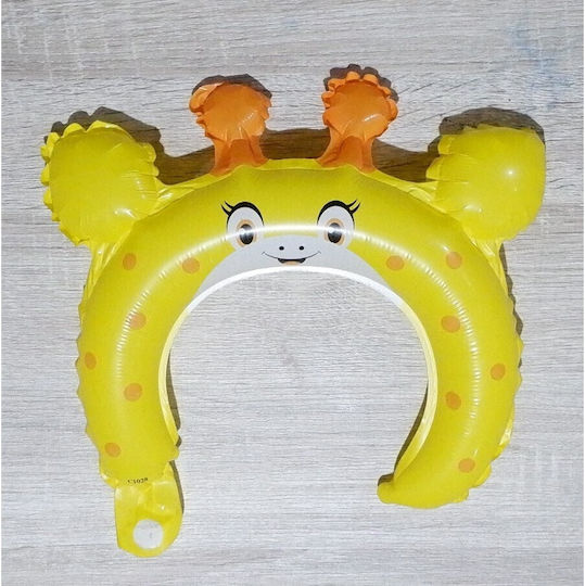 Baloane Metalizate Folie Flippy Coroană Tip Urechi Design Girafă Ambalaj Individual Pai Inclus Umflare Aer Heliu 28 X 31 Cm Galben