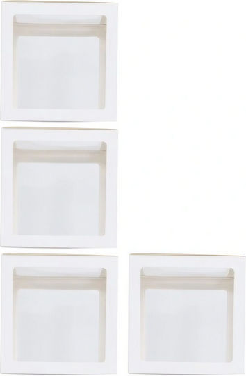 Set 4 Cutii Baloane Flippy Model Simplu Tematică Aniversări Cuburi Decorative Din Plastic Accesorii Petrecere 30 X 30 Cm Transparent Contur Alb