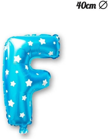 Baloane Litera F Folie Metalizată Flippy 40 Cm Print Stea Umflare Heliu Aer Ambalaj Individual Pai Inclus Albastru