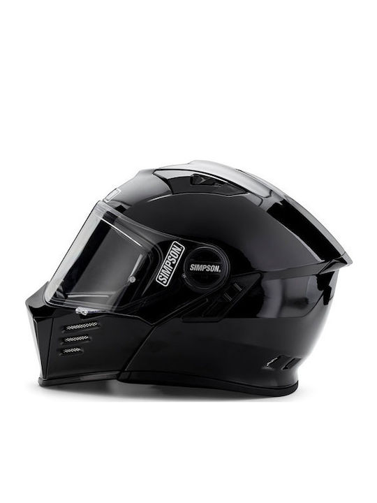 Simpson Darksome Black Metal Κράνος Μηχανής Flip-Up ECE 22.06 1400gr με Pinlock και Sunvisor