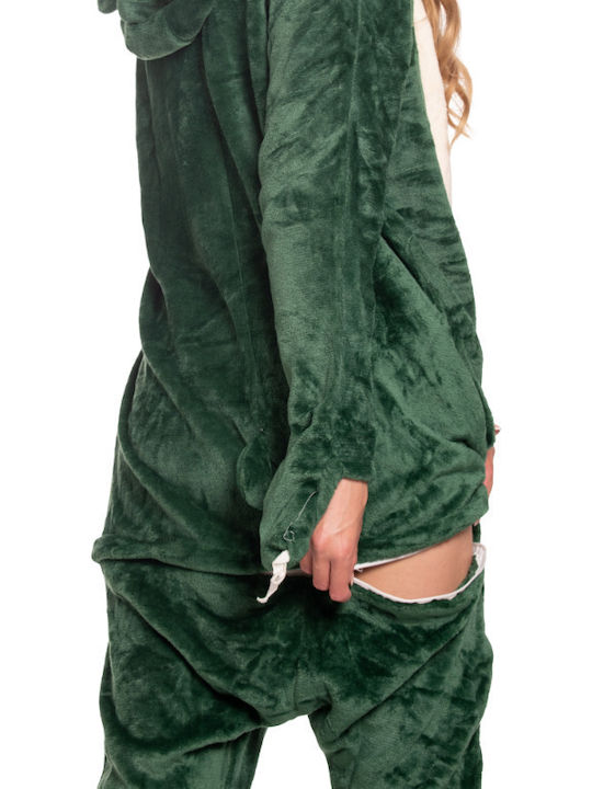 Pijama Onesie De Iarnă Pentru Femei Verde