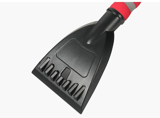 Perie Răzuitoare de Zăpadă și Gheață Auto Flippy Multifuncțională Rotativă Detasabilă Mâner Antiderapant Aluminiu Plastic Spargător de Gheață Pentru Parbriz Soluție de Iarnă Dezghețare 54x10.5x27 cm Roșie