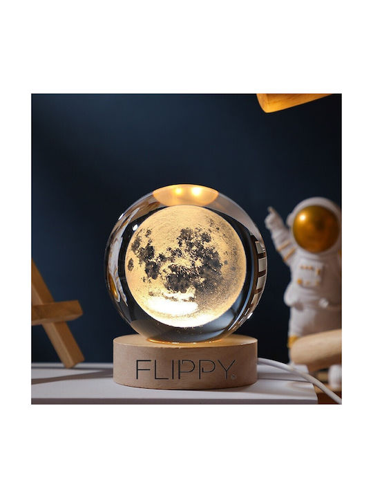 Dekorative Lampe Crystal Ball Weiß