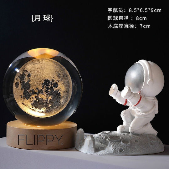 Dekorative Lampe Crystal Ball Weiß