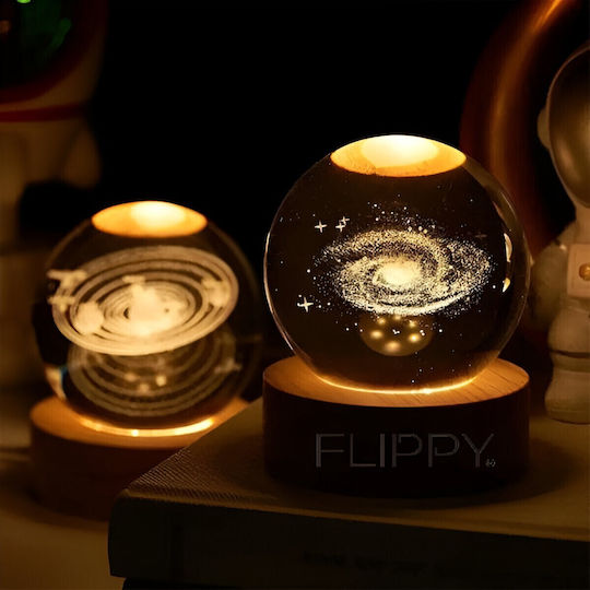 Dekorative Lampe Crystal Ball Weiß