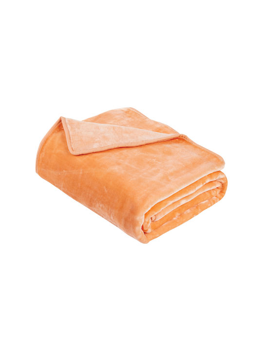 Das Home Κουβέρτα Βελουτέ 0297 Salmon 160x220εκ.