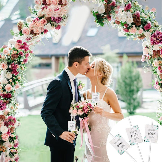 Wedding Straw Charms "lasst Unsere Liebe Uchten" 60 Pcs