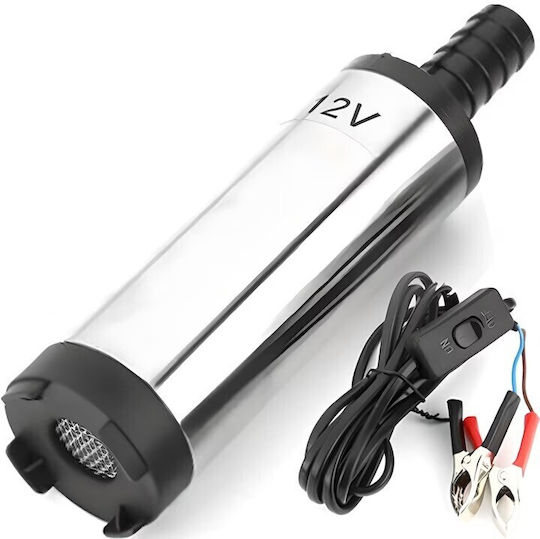 Pompă Electrică de Transfer Diesel Flippy Pompă Submersibilă din Oțel Inoxidabil DC 12 V 12,3 x 3,4 cm 12l/min Argintie