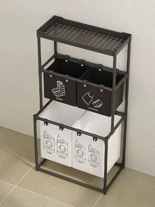 Flippy Stoff Wäschekorb 57x44x123cm Schwarze
