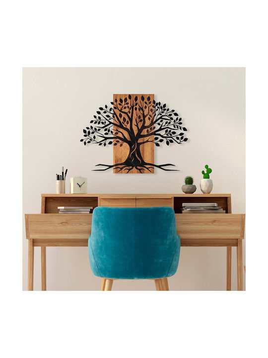 Wallity 3D Mixed Art Willow Black Wooden Wall Decor 80x58cm