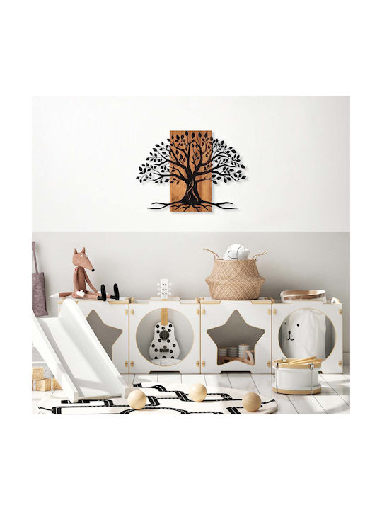 Wallity 3D Mixed Art Willow Black Wooden Wall Decor 80x58cm