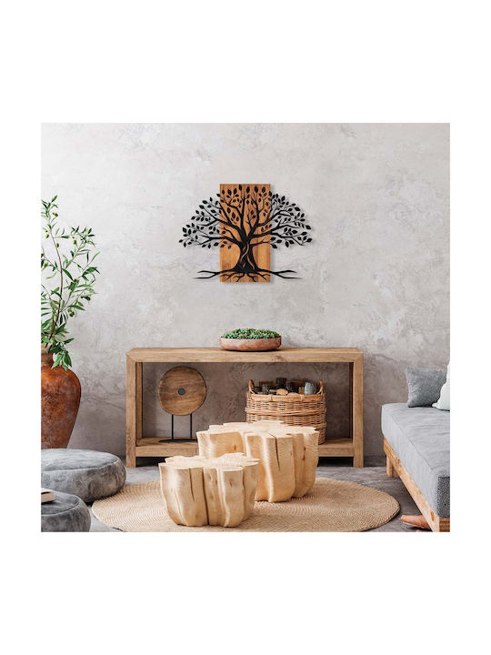 Wallity 3D Mixed Art Willow Black Wooden Wall Decor 80x58cm