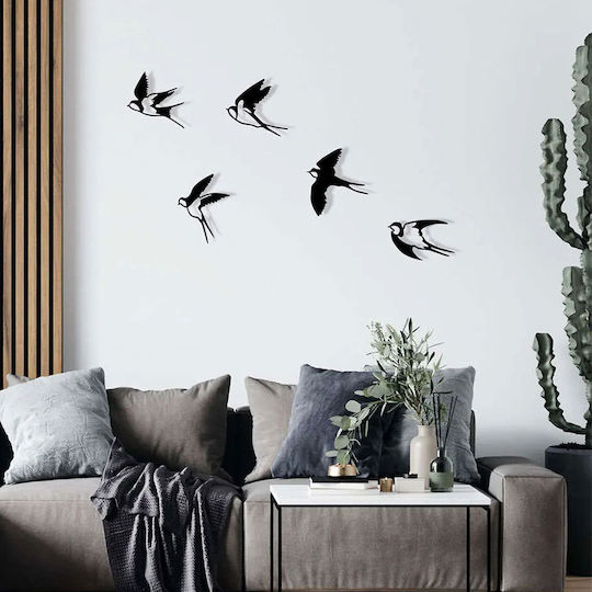 Wallity Wanddekoration Silhouette Ebabil Schwarz aus Metall 26cm 5 Stück