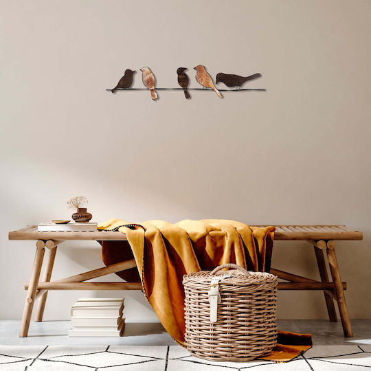 Wallity Wall Decor Muhabbet Handmade Brown Metal 81x18cm