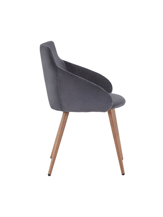 Ivy Dining Room Velvet Armchair Grey 55x55x80cm 2pcs