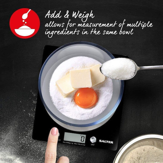 Salter 1036 Digital Kitchen Scale 1gr/5kg Black