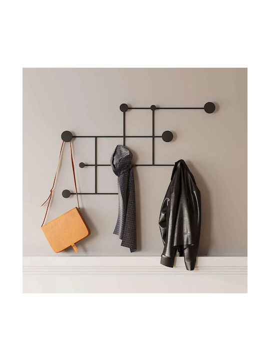 Κρεμάστρα Τοίχου 10 Θέσεων Fatara 494pyt1127 112x64x10cm Black Wallity Μέταλλο