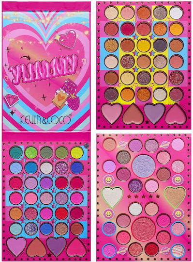 Kit Machiaj Kevin Coco Mean Girl Heart Fard de Pleoape Iluminator Blush Cremă 96 Culori 21 X 15.7 X 2.4 Cm