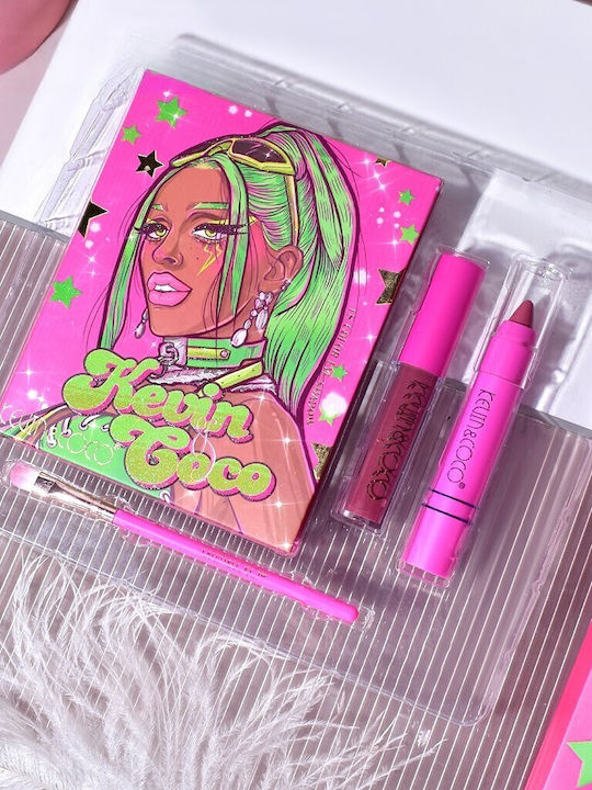 Set 4 Produse de Machiaj Kevin Coco Green Cool Girl 18 Culori 20.5 X 18.2 X 2.2 Cm Set 4 Produse de Machiaj Kevin Coco Green Cool Girl 18 Culori 20.5 X 18.2 X 2.2 Cm