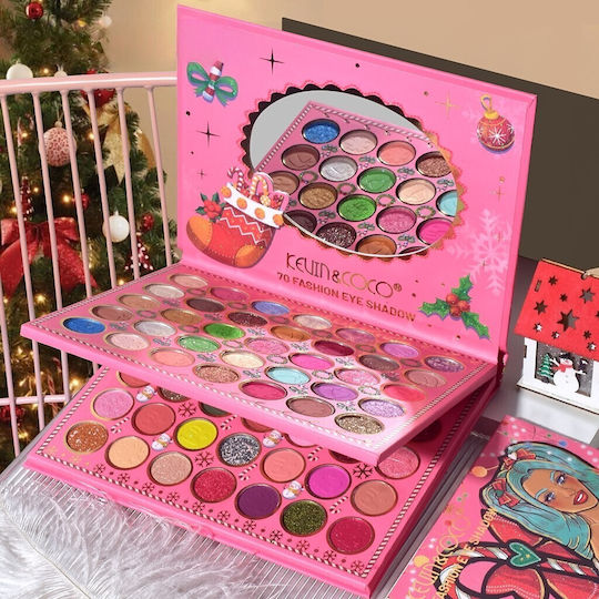 Makeup Kit Kevin Coco Crăciun Înzăpezit 70 Culori 22.5 X 17 X 2 Cm Multicolor