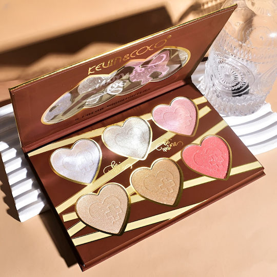 Paletă Highlighter Flippy 6 Nuanțe Be Mine Culori Calde Dreptunghiulară 140 G Durată de Valabilitate 24 Luni 17.4x11.5x1.3 Cm Variantă B Rose