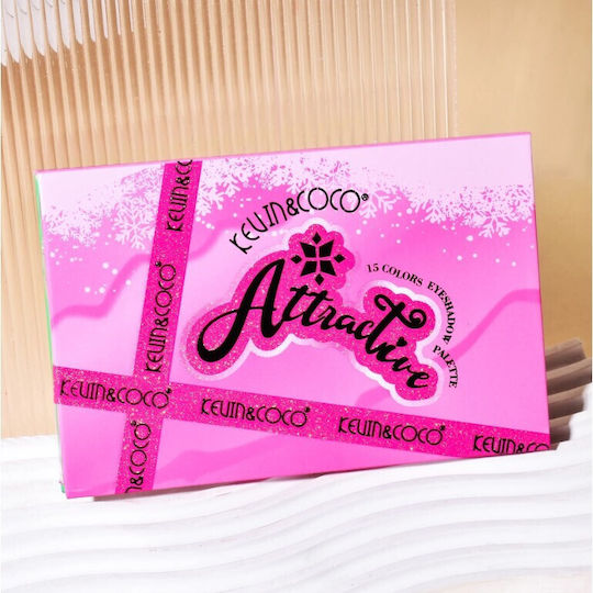 Makeup Palette Kevin Coco Attraktive Lidschatten 15 Farben Modell A 16,5x10,8x1,5 cm Mehrfarbige