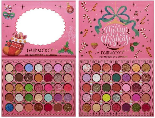 Makeup Kit Kevin Coco Crăciun Înzăpezit 70 Culori 22.5 X 17 X 2 Cm Multicolor