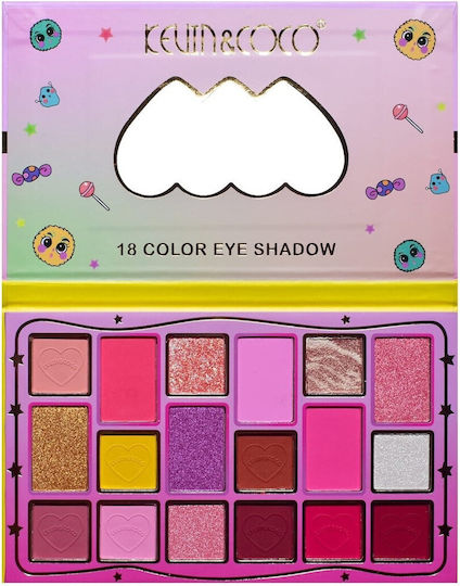 Palete de Machiaj Kevin Coco Candy Star Fard de Pleoape 18 Culori 19.3 X 12 X 1.4 Cm