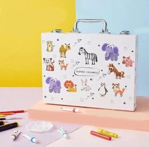 Painting Set in Case Colouring Set with Suitcase 144pcs 34x23cm 144pcs